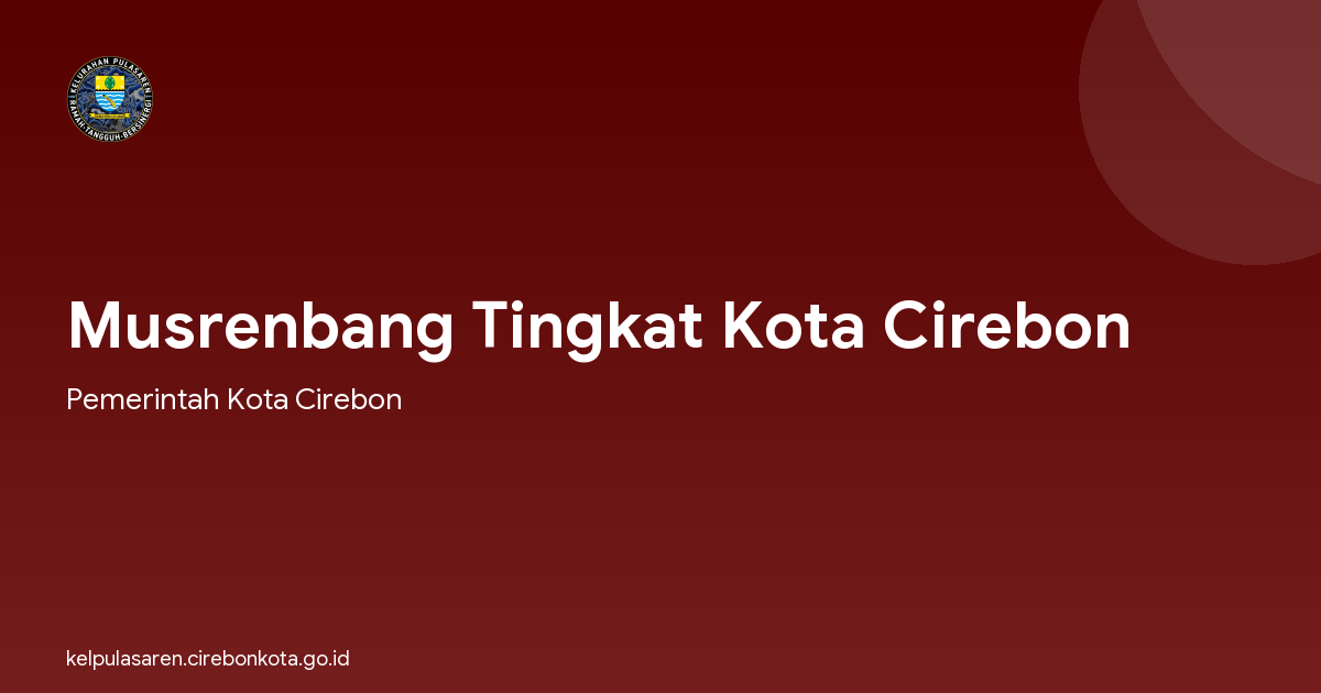 Musrenbang Tingkat Kota Cirebon