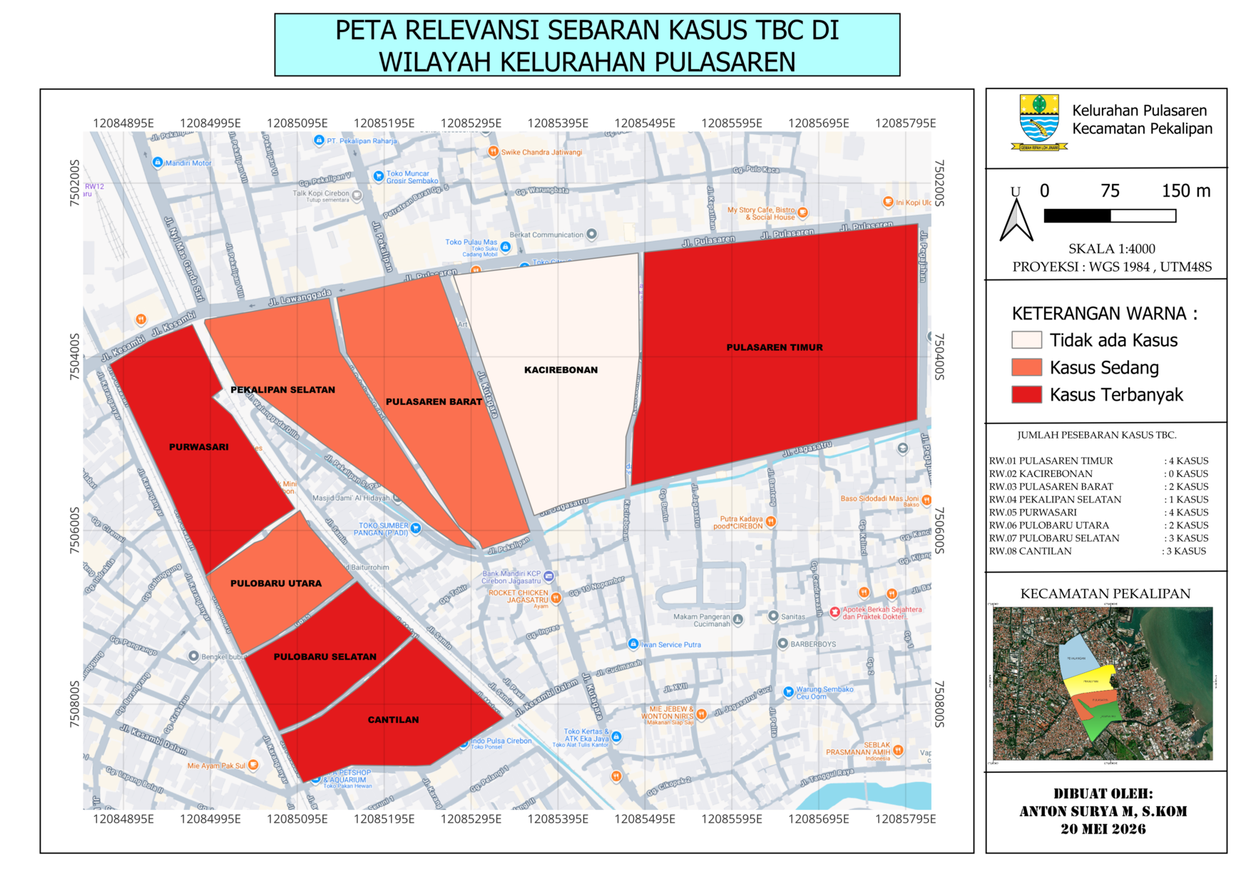 Peta sebaran Kasus TBC Hasil Verval Tahun 2026