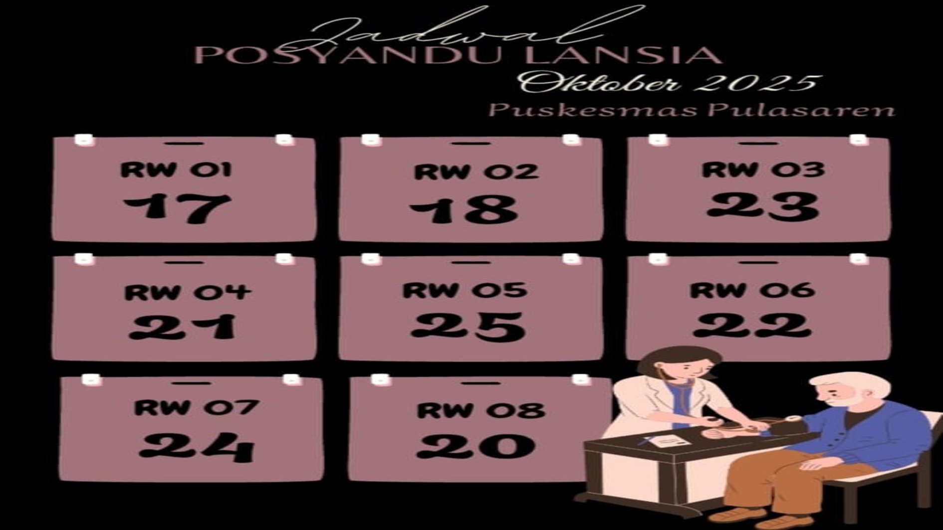 Jadwal Posyandu Lansia Bulan Oktober Tahun 2025