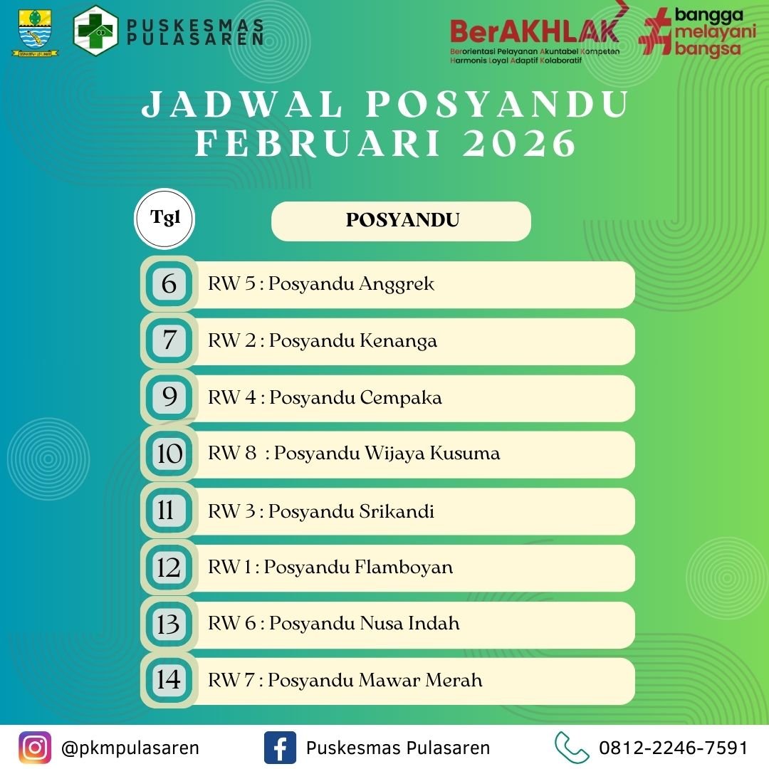 Jadwal Posyandu Bulan Februari Tahun 2026