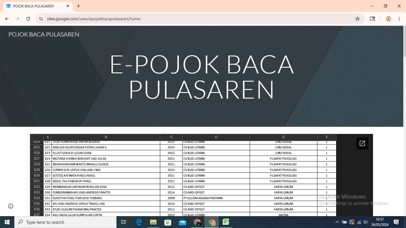 Implementasi Program E-Pojok Baca Pulasaren Menuju Digitalisasi Inklusif