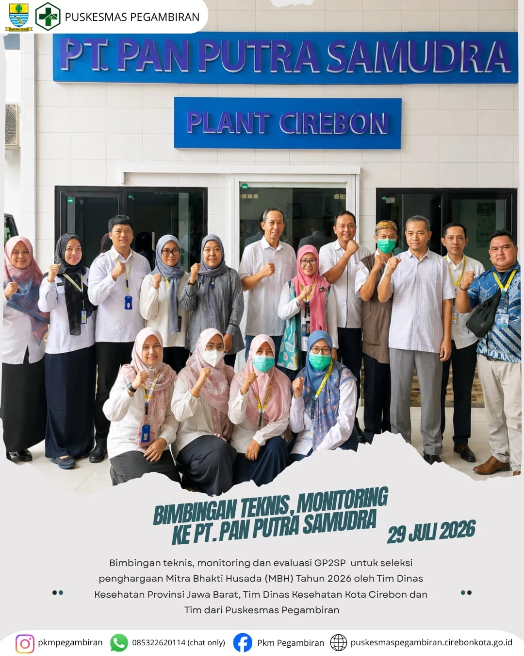 KEGIATAN BIMTEK DAN MONITORING GP2SP DI PT PAN PUTRA SAMUDRA OLEH DINAS KESEHATAN PROVINSI JAWA BARAT, DINAS KESEHATAN KOTA CIREBON DAN PUSKESMAS PEGAMBIRAN